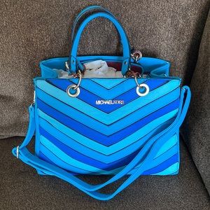 Michael Kors Chevron Blue Handbag
